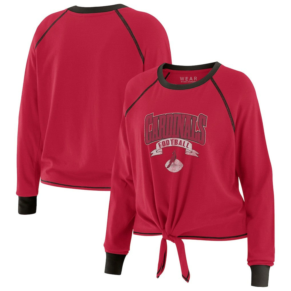 Arizona Cardinals WEAR by Erin Andrews Women's Plus Size Tie-Front Long Sleeve Top Cardinal/Black
