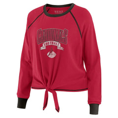 Arizona Cardinals WEAR by Erin Andrews Women's Plus Size Tie-Front Long Sleeve Top Cardinal/Black