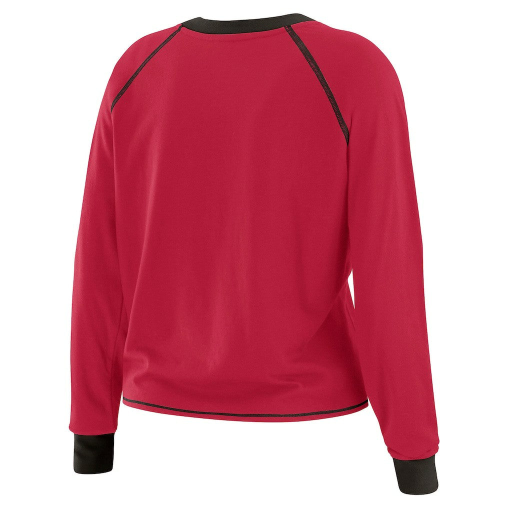 Arizona Cardinals WEAR by Erin Andrews Women's Plus Size Tie-Front Long Sleeve Top Cardinal/Black
