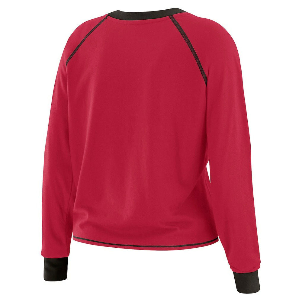 Arizona Cardinals WEAR by Erin Andrews Women's Plus Size Tie-Front Long Sleeve Top Cardinal/Black