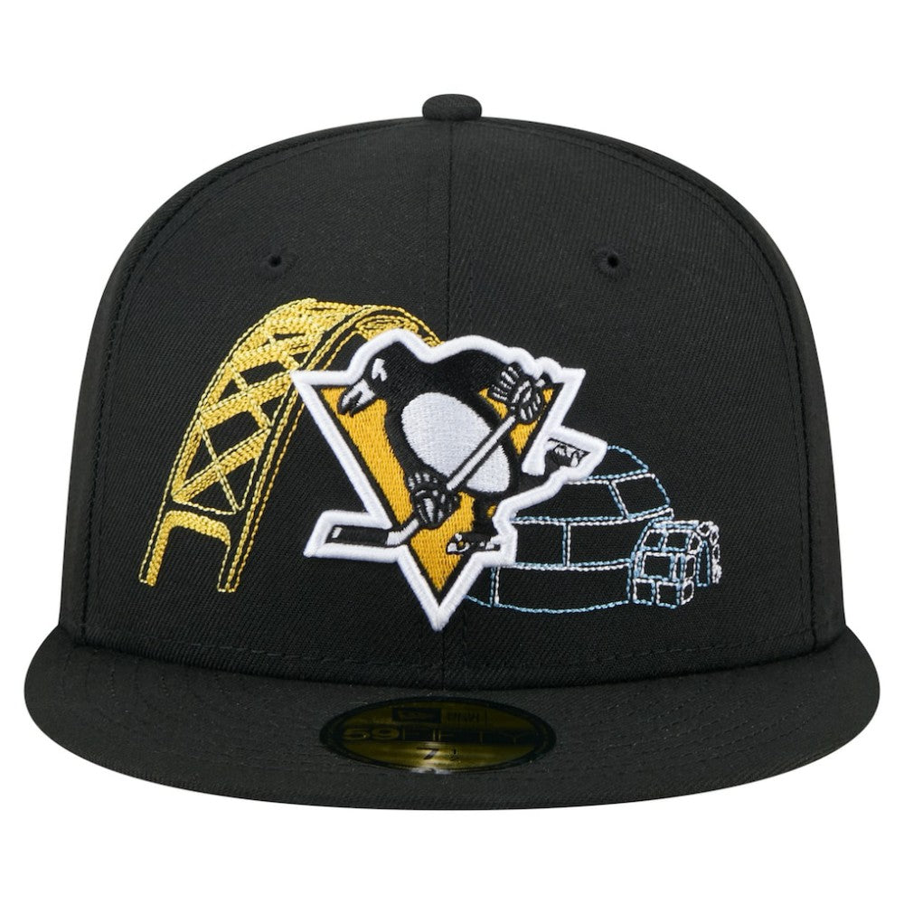 NHL Pittsburgh Penguins New Era State Stitch 59FIFTY Fitted Hat - Black