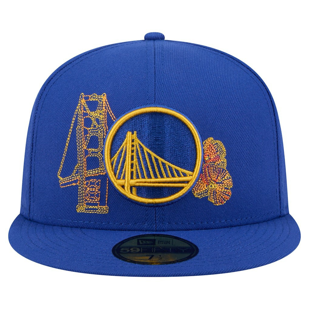 Golden State Warriors State Stitch 59FIFTY Fitted Hat Royal