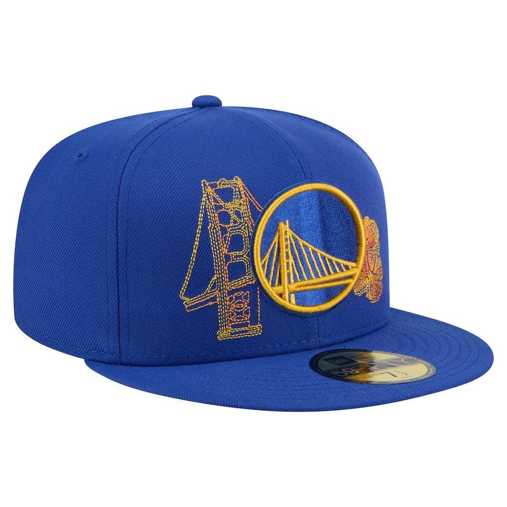 Golden State Warriors State Stitch 59FIFTY Fitted Hat Royal