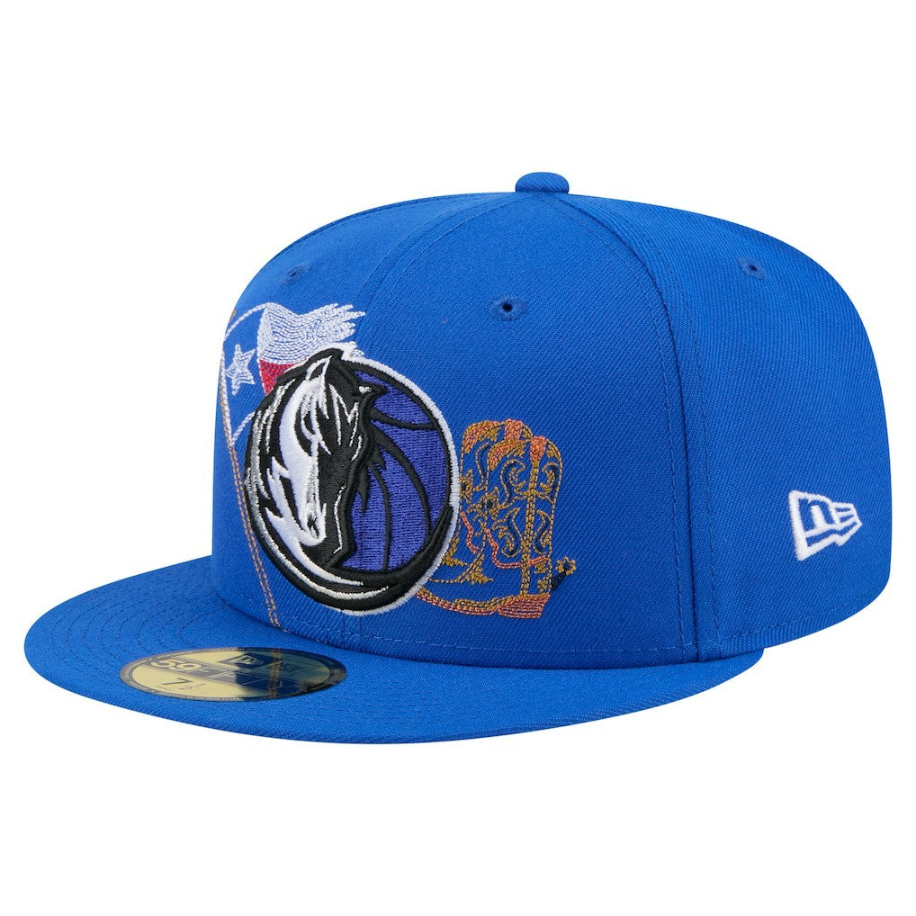 Dallas Mavericks State Stitch 59FIFTY Fitted Hat Blue