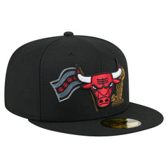 Chicago Bulls State Stitch 59FIFTY Fitted Hat Black
