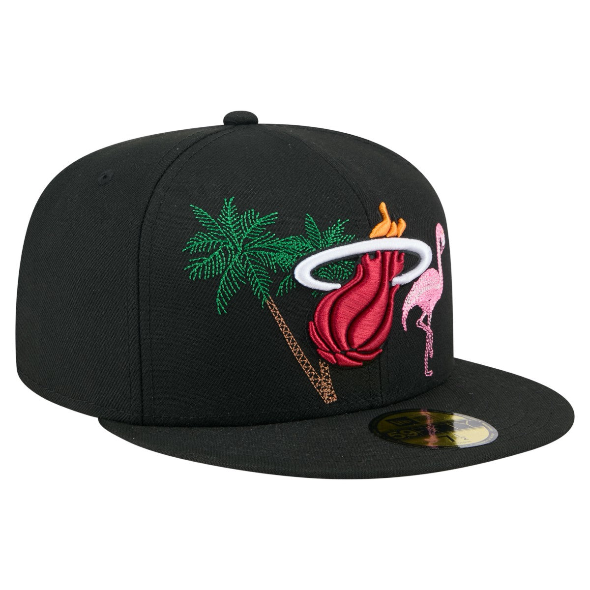 Miami Heat State Stitch 59FIFTY Fitted Hat Black