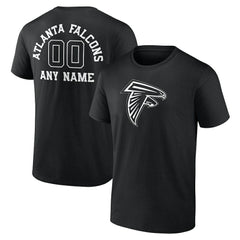 Atlanta Falcons Personalized Name & Number Monochrome T-Shirt Black