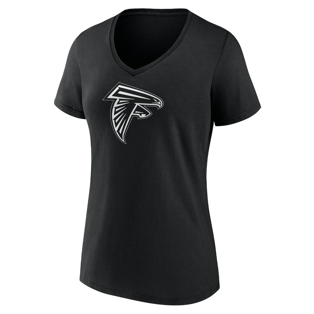 Atlanta Falcons Women's Personalized Name & Number Monochrome V-Neck T-Shirt Black