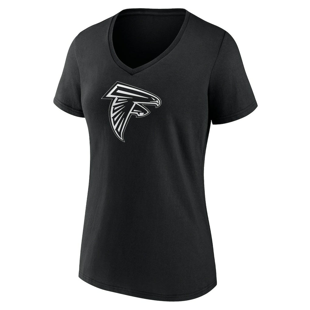 Atlanta Falcons Women's Personalized Name & Number Monochrome V-Neck T-Shirt Black