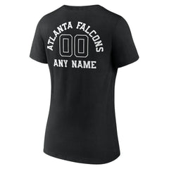 Atlanta Falcons Women's Personalized Name & Number Monochrome V-Neck T-Shirt Black