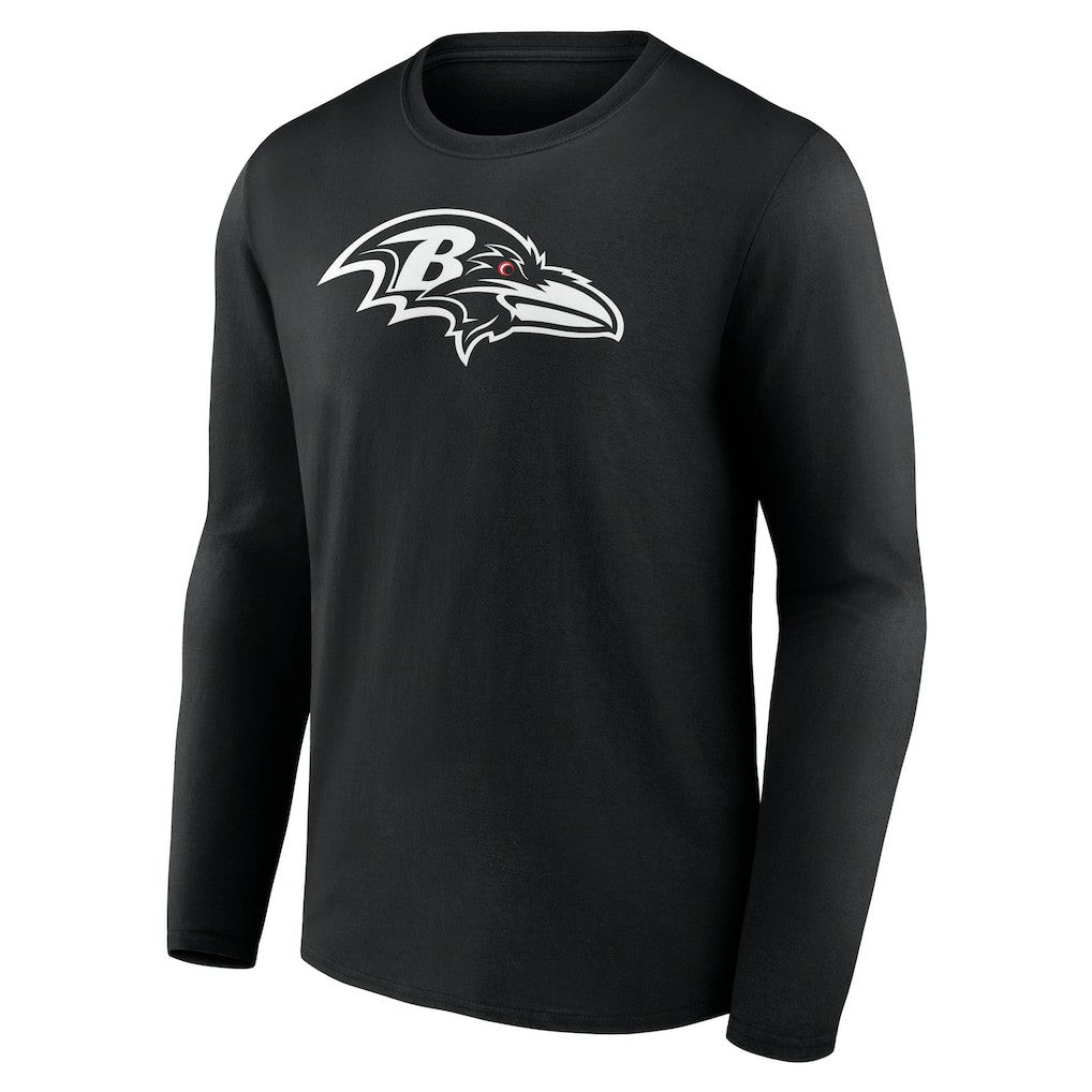 Baltimore Ravens Personalized Name & Number Monochrome Long Sleeve T-Shirt Black