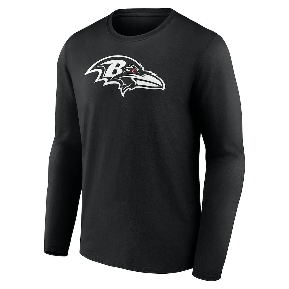Baltimore Ravens Personalized Name & Number Monochrome Long Sleeve T-Shirt Black