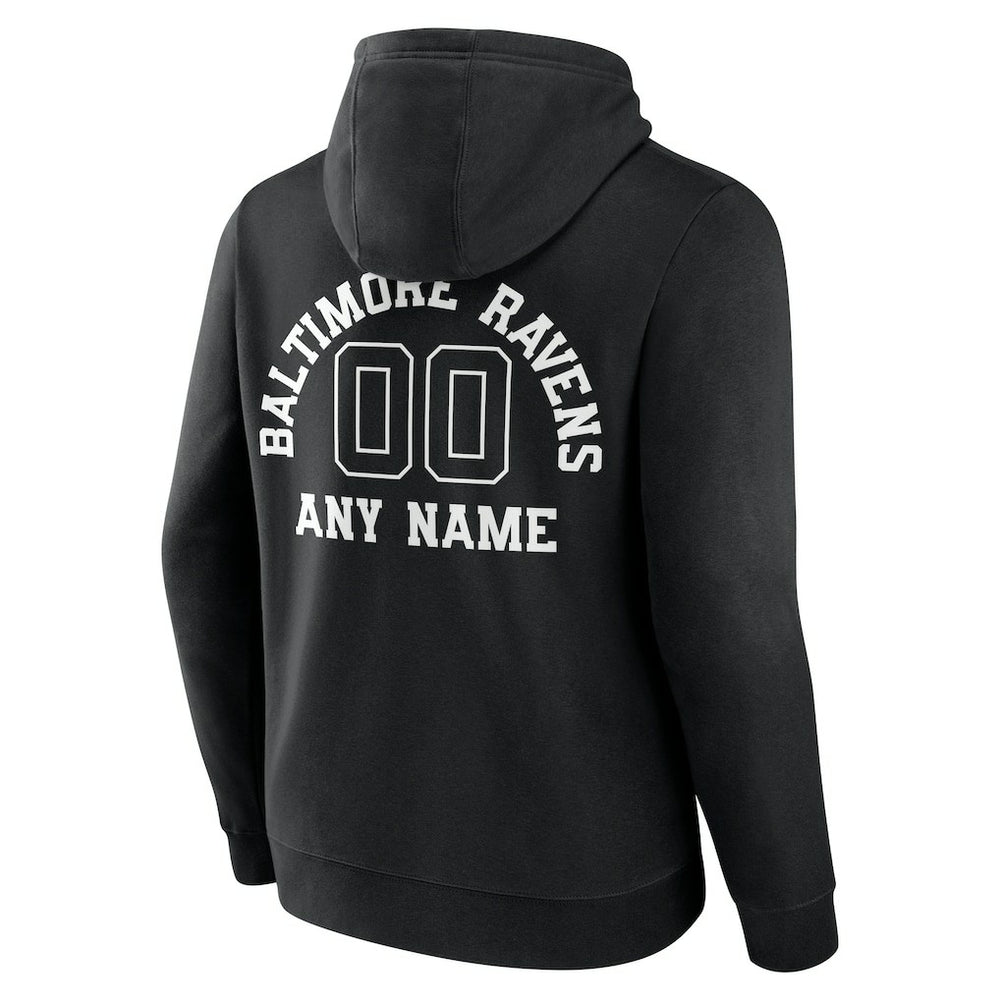 Baltimore Ravens Personalized Name & Number Pullover Hoodie Black