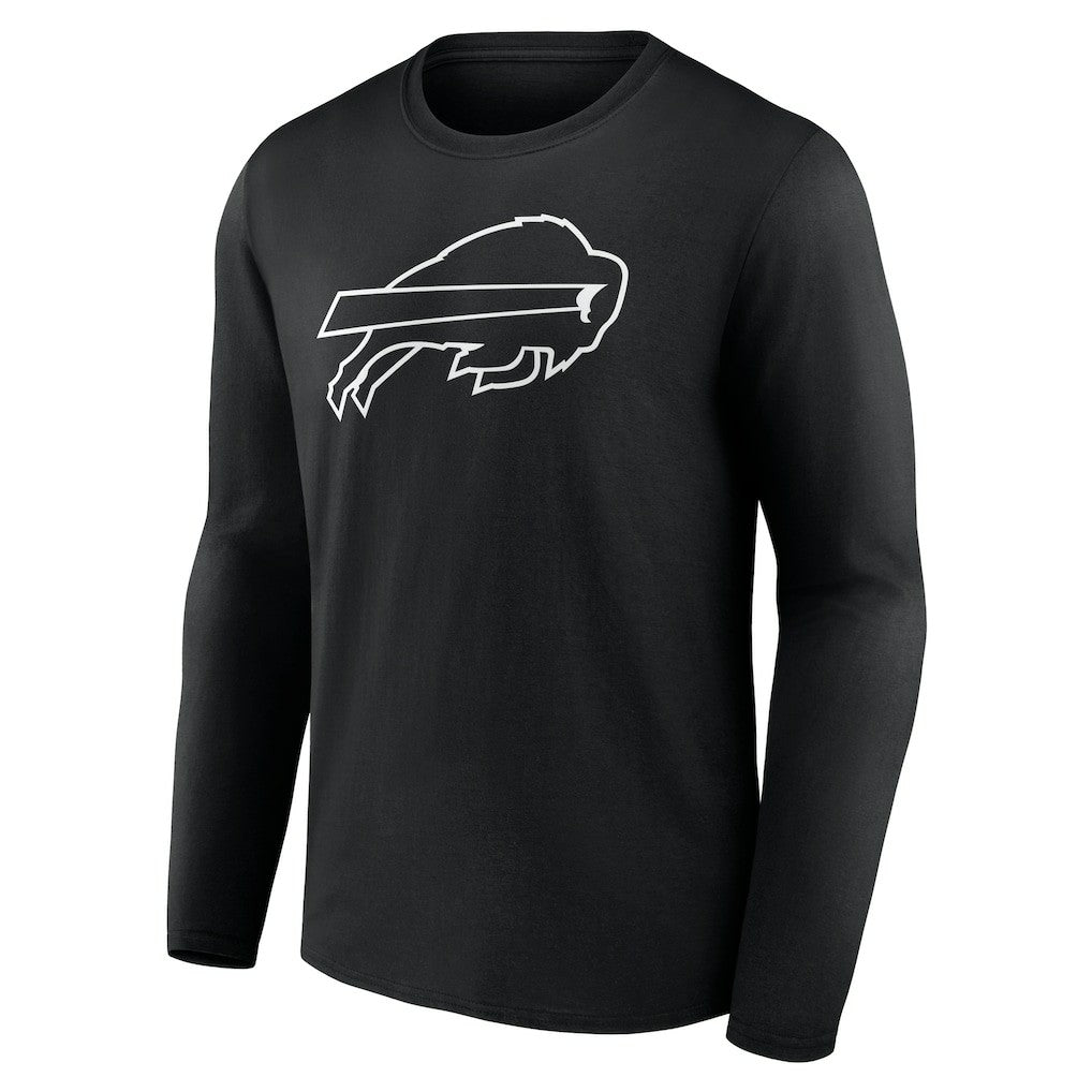 Buffalo Bills Personalized Name & Number Monochrome Long Sleeve T-Shirt Black