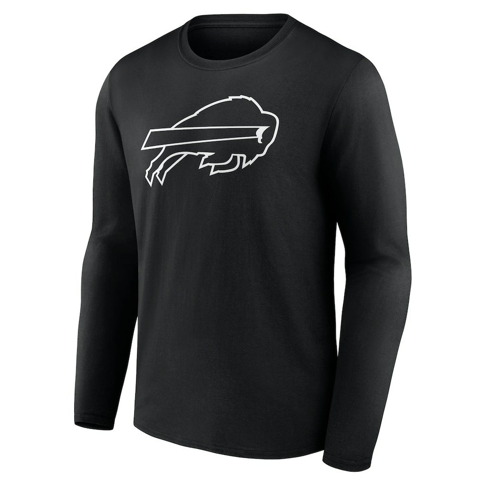 Buffalo Bills Personalized Name & Number Monochrome Long Sleeve T-Shirt Black