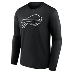 Buffalo Bills Personalized Name & Number Monochrome Long Sleeve T-Shirt Black