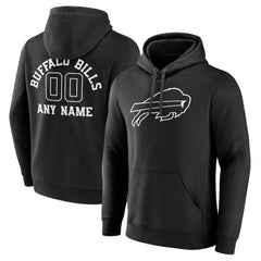 Buffalo Bills Personalized Name & Number Pullover Hoodie Black