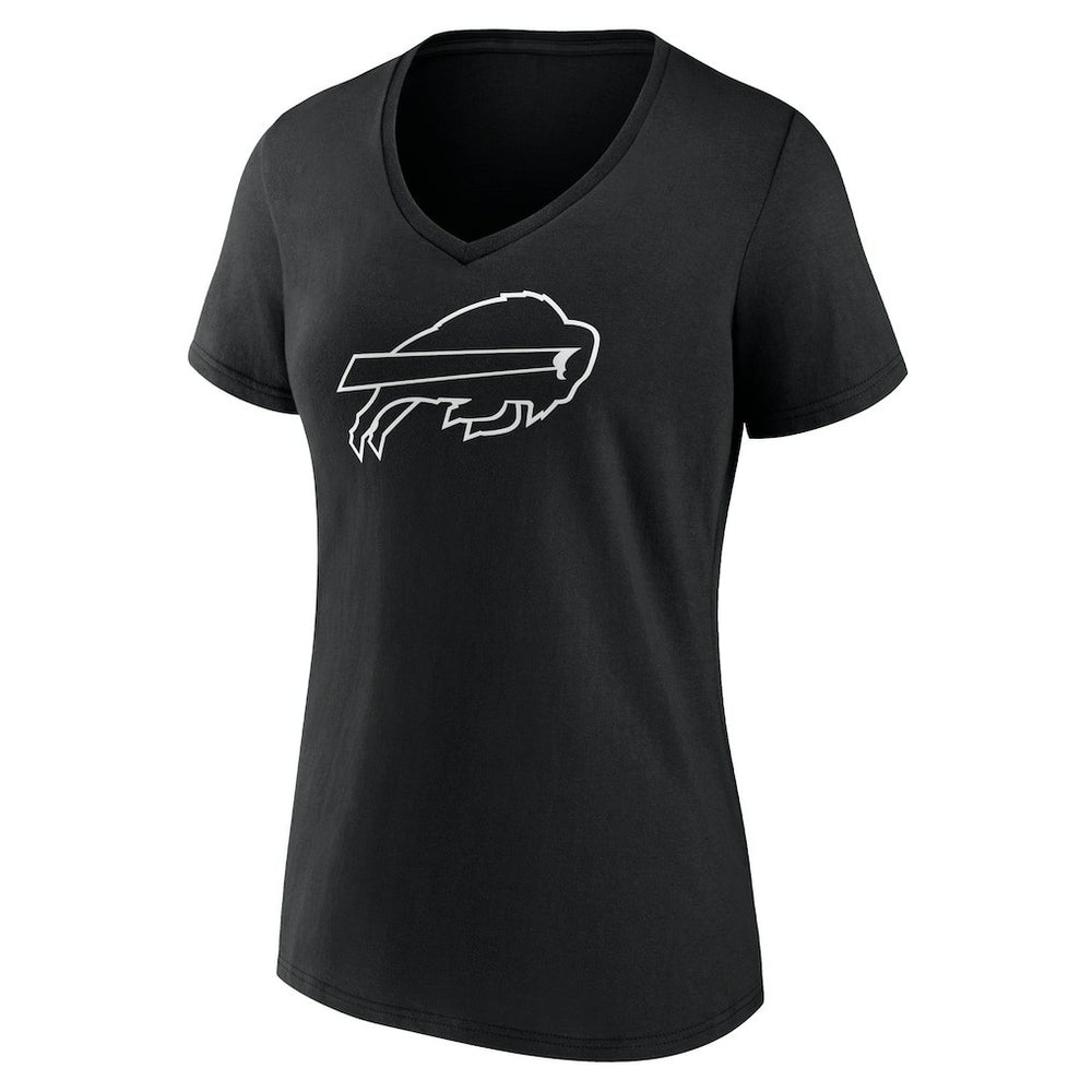 Buffalo Bills Women's Personalized Name & Number Monochrome V-Neck T-Shirt Black
