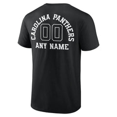 Carolina Panthers Personalized Name & Number Monochrome T-Shirt Black