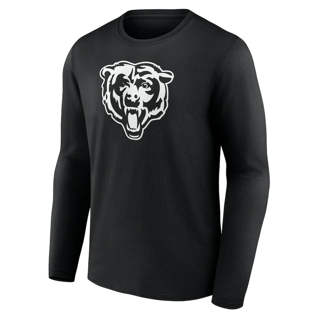 Chicago Bears Personalized Name & Number Monochrome Long Sleeve T-Shirt Black