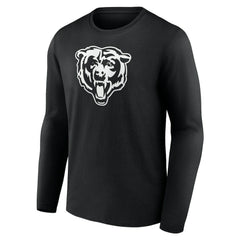 Chicago Bears Personalized Name & Number Monochrome Long Sleeve T-Shirt Black