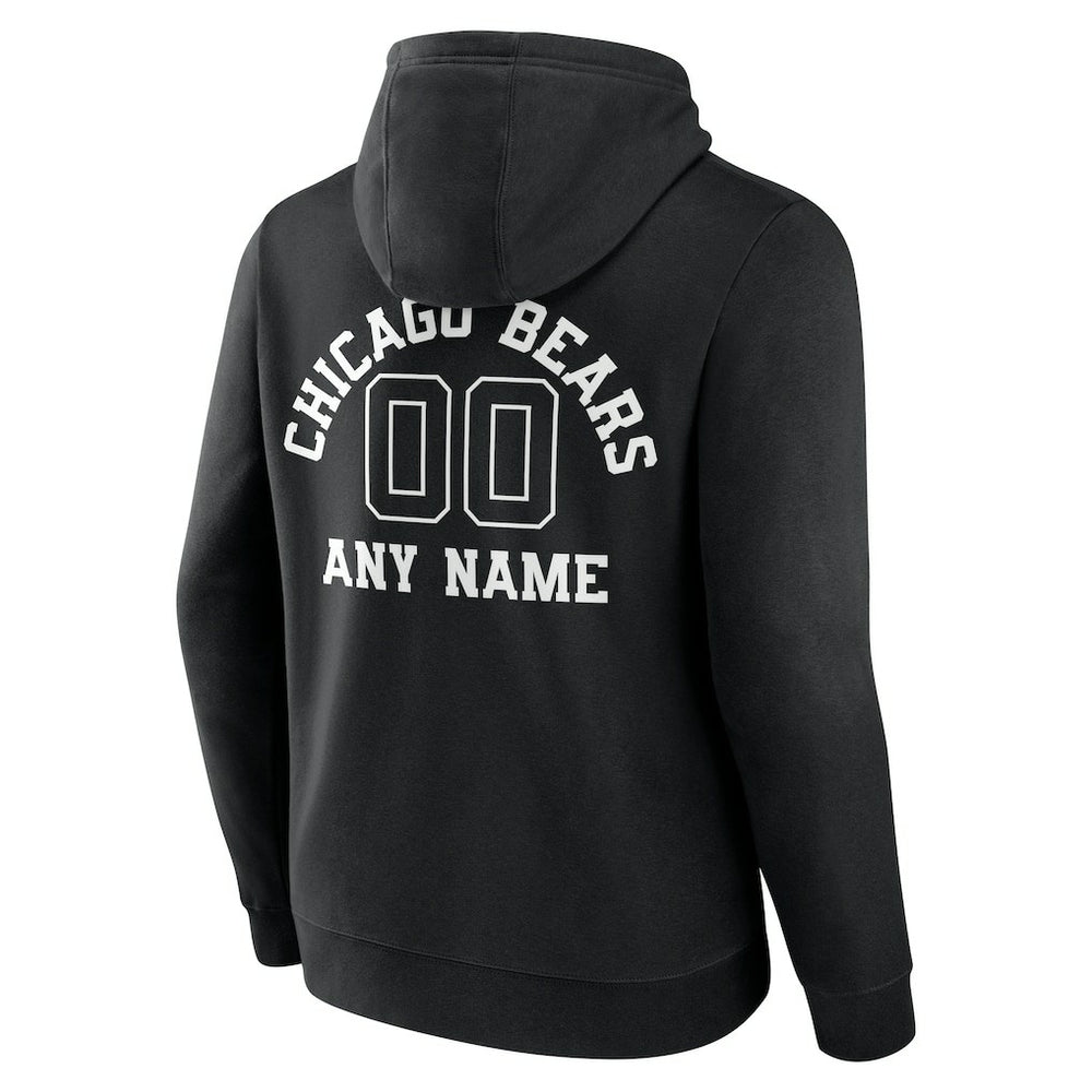 Chicago Bears Personalized Name & Number Pullover Hoodie Black