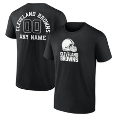 Cleveland Browns Personalized Name & Number Monochrome T-Shirt Black