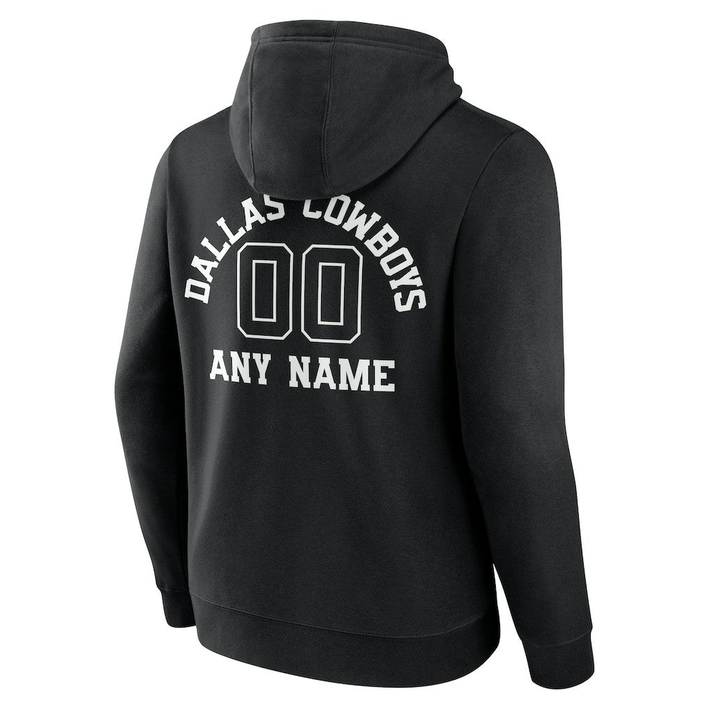 Dallas Cowboys Personalized Name & Number Pullover Hoodie Black