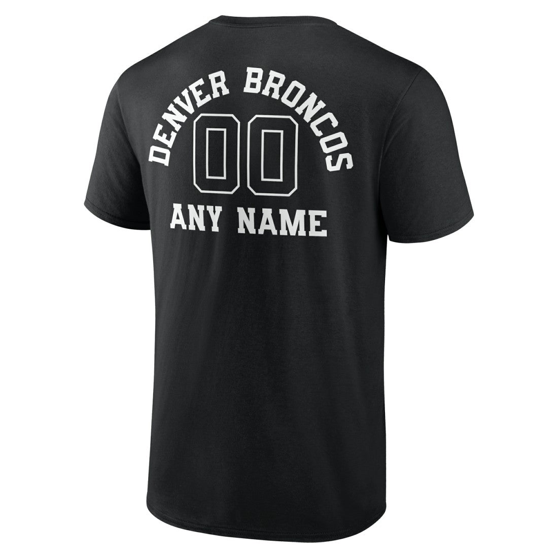 Denver Broncos Personalized Name & Number Monochrome T-Shirt Black