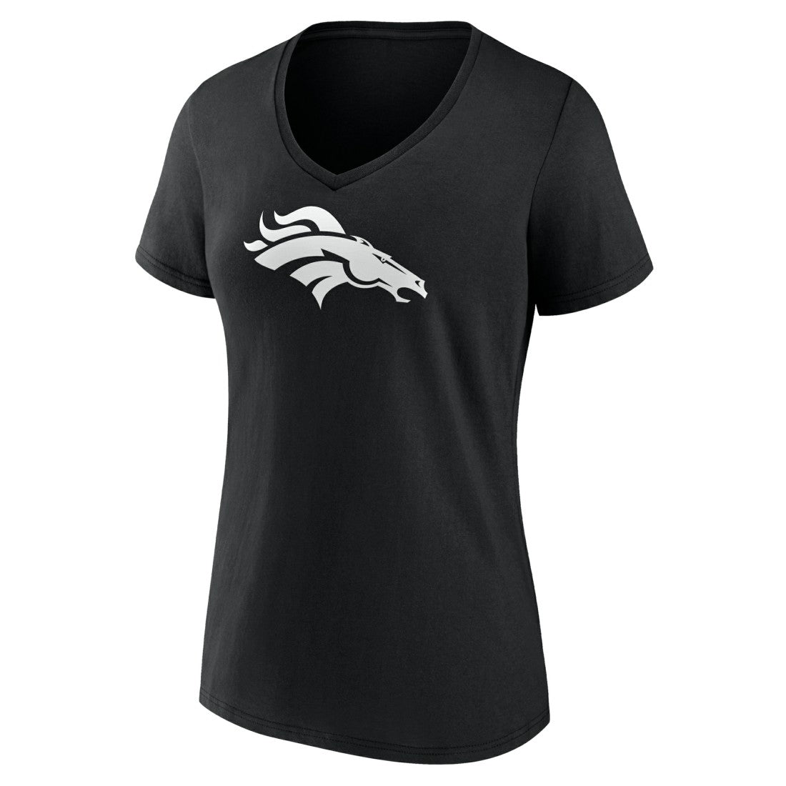 Denver Broncos Women's Personalized Name & Number Monochrome V-Neck T-Shirt Black