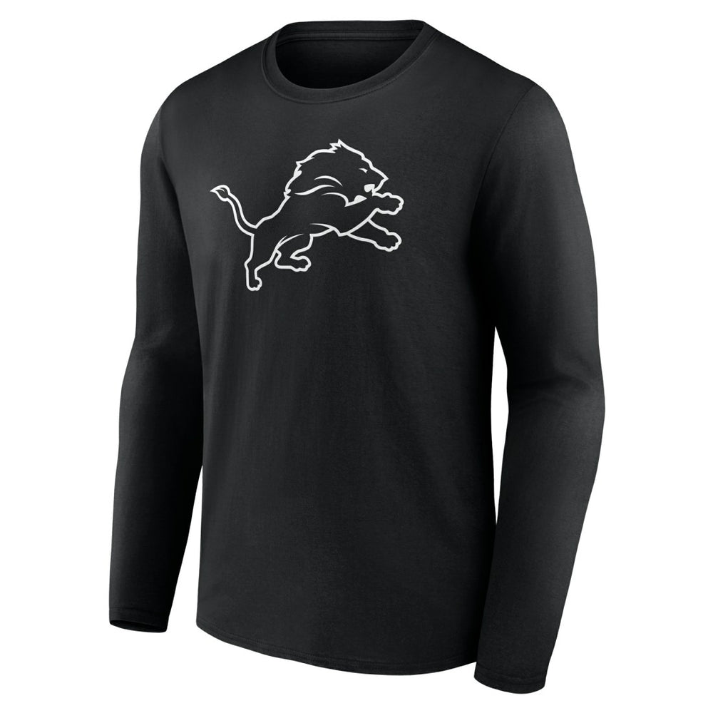 Detroit Lions Personalized Name & Number Monochrome Long Sleeve T-Shirt Black