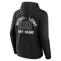 Detroit Lions Personalized Name & Number Pullover Hoodie Black