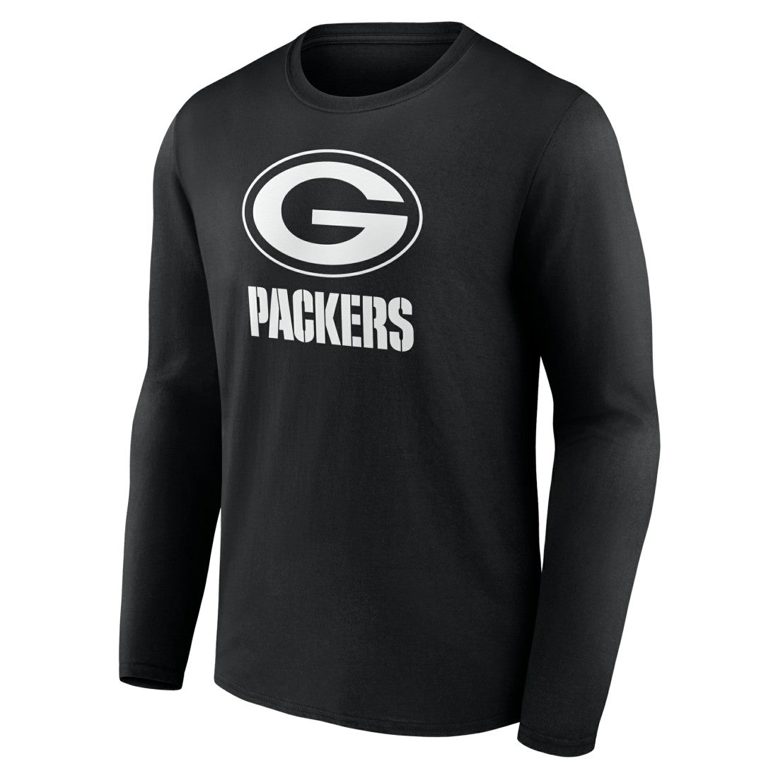 Green Bay Packers Personalized Name & Number Monochrome Long Sleeve T-Shirt Black