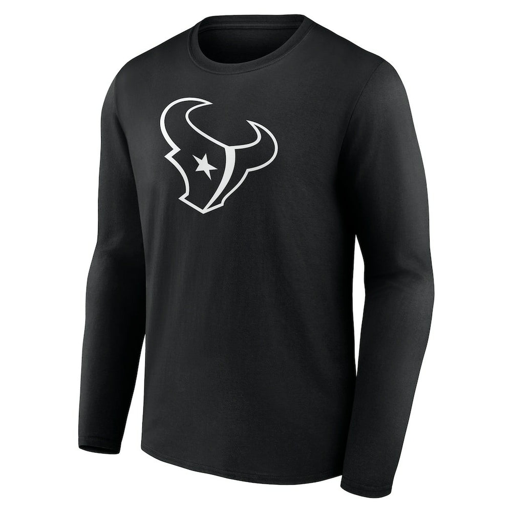 Houston Texans Personalized Name & Number Monochrome Long Sleeve T-Shirt Black