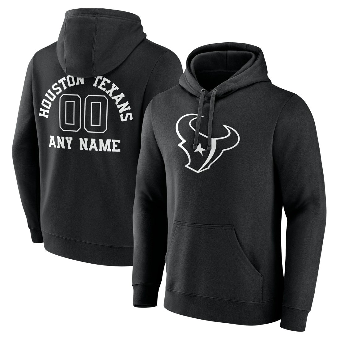 Houston Texans Personalized Name & Number Pullover Hoodie Black