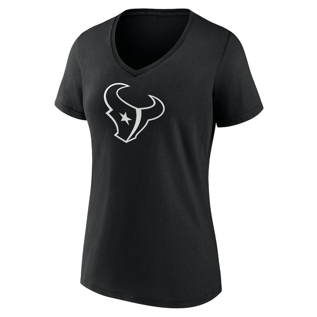 Houston Texans Women's Personalized Name & Number Monochrome V-Neck T-Shirt Black