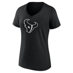 Houston Texans Women's Personalized Name & Number Monochrome V-Neck T-Shirt Black