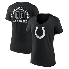 Indianapolis Colts Women's Personalized Name & Number Monochrome V-Neck T-Shirt Black