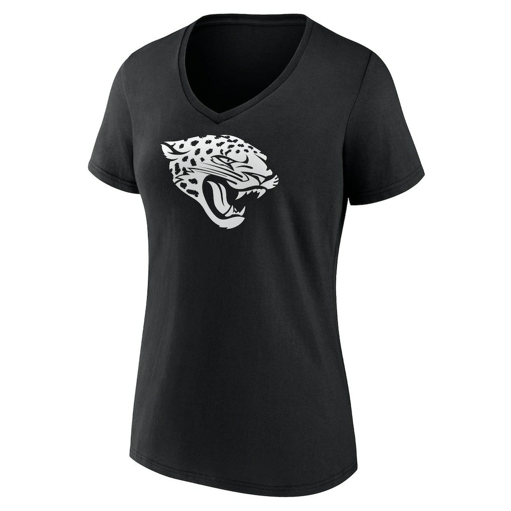 Jacksonville Jaguars Women's Personalized Name & Number Monochrome V-Neck T-Shirt Black