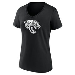Jacksonville Jaguars Women's Personalized Name & Number Monochrome V-Neck T-Shirt Black