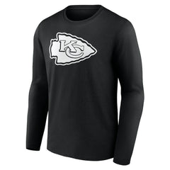Kansas City Chiefs Personalized Name & Number Monochrome Long Sleeve T-Shirt Black