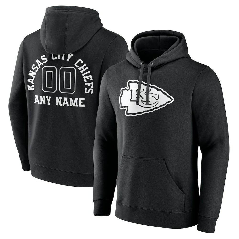 Kansas City Chiefs Personalized Name & Number Pullover Hoodie Black