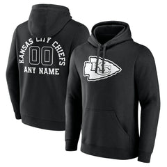 Kansas City Chiefs Personalized Name & Number Pullover Hoodie Black
