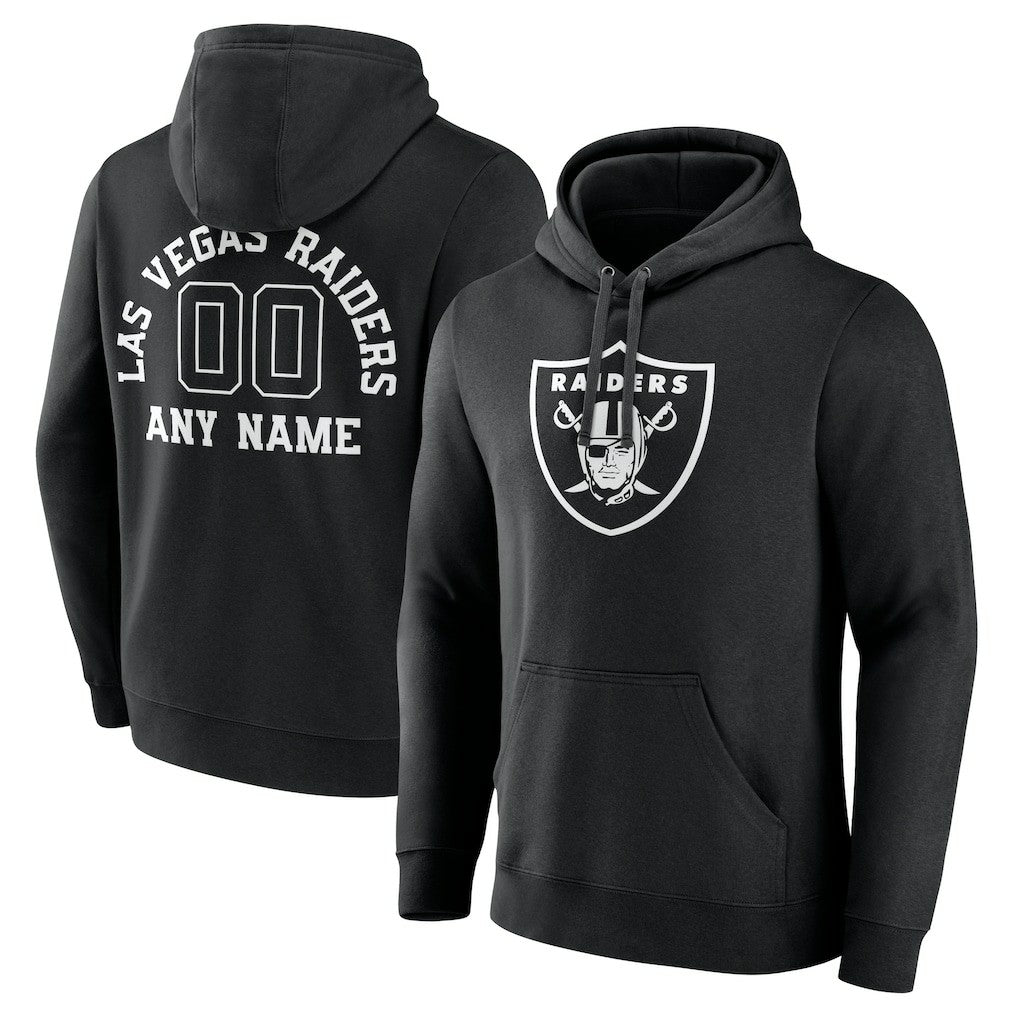 Las Vegas Raiders Personalized Name & Number Pullover Hoodie Black