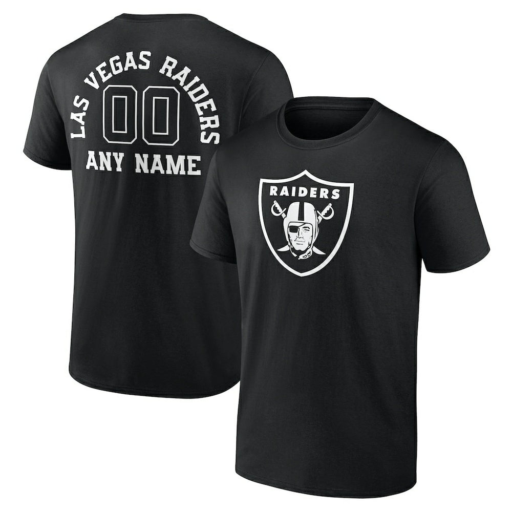 Las Vegas Raiders Personalized Name & Number Monochrome T-Shirt Black