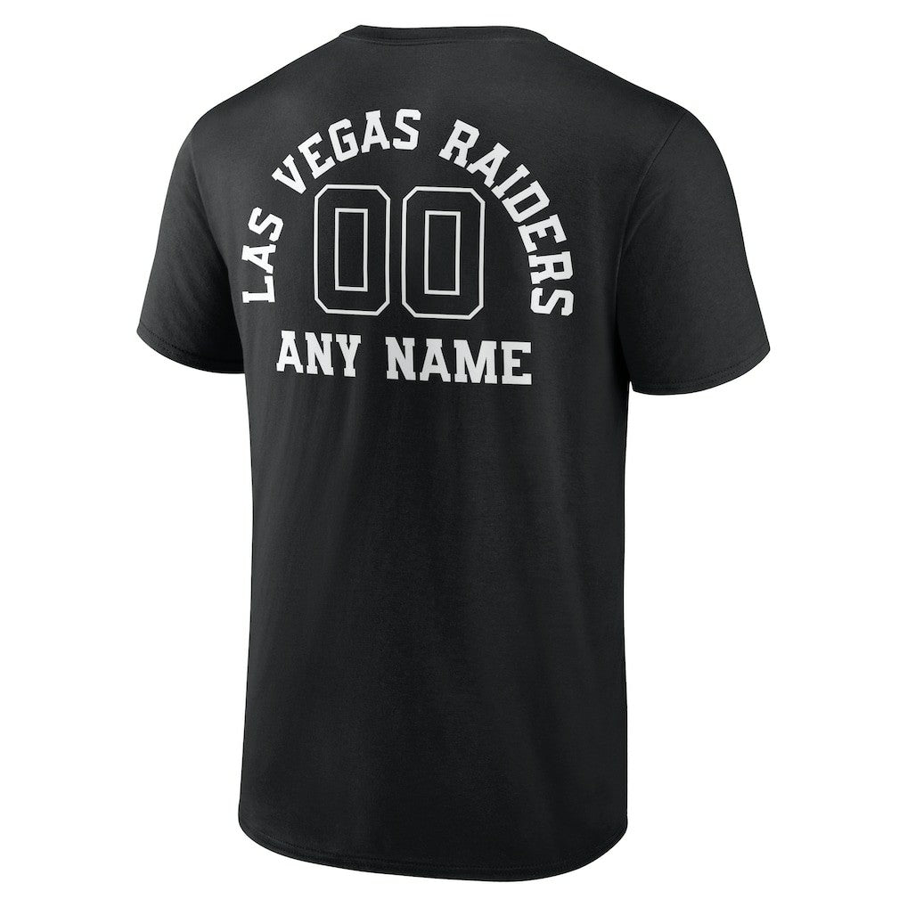 Las Vegas Raiders Personalized Name & Number Monochrome T-Shirt Black