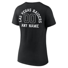 Las Vegas Raiders Women's Personalized Name & Number Monochrome V-Neck T-Shirt Black