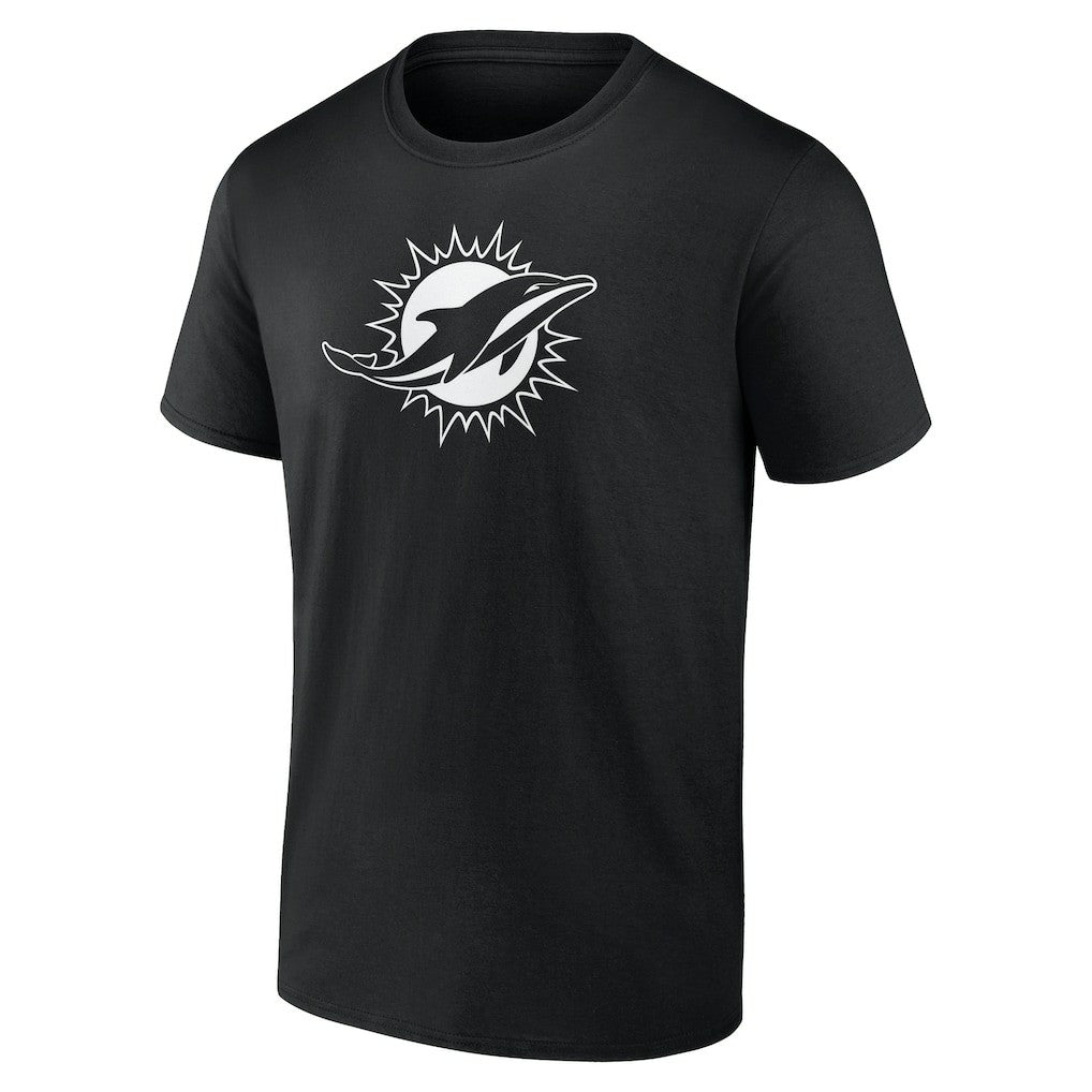Miami Dolphins Personalized Name & Number Monochrome T-Shirt Black
