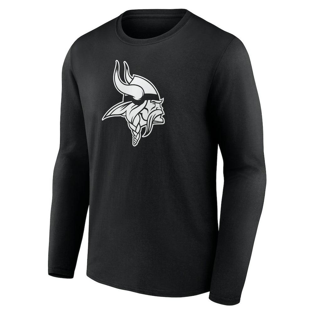 Minnesota Vikings Personalized Name & Number Monochrome Long Sleeve T-Shirt Black