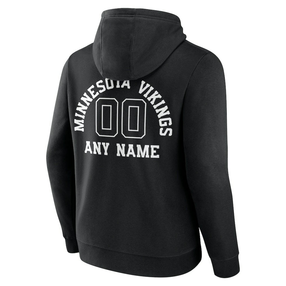 Minnesota Vikings Personalized Name & Number Pullover Hoodie Black